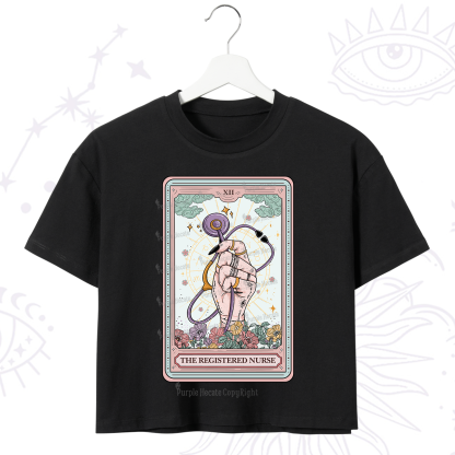 Purplehecate The Registered Nurse Tarot Card Crop T-Shirt