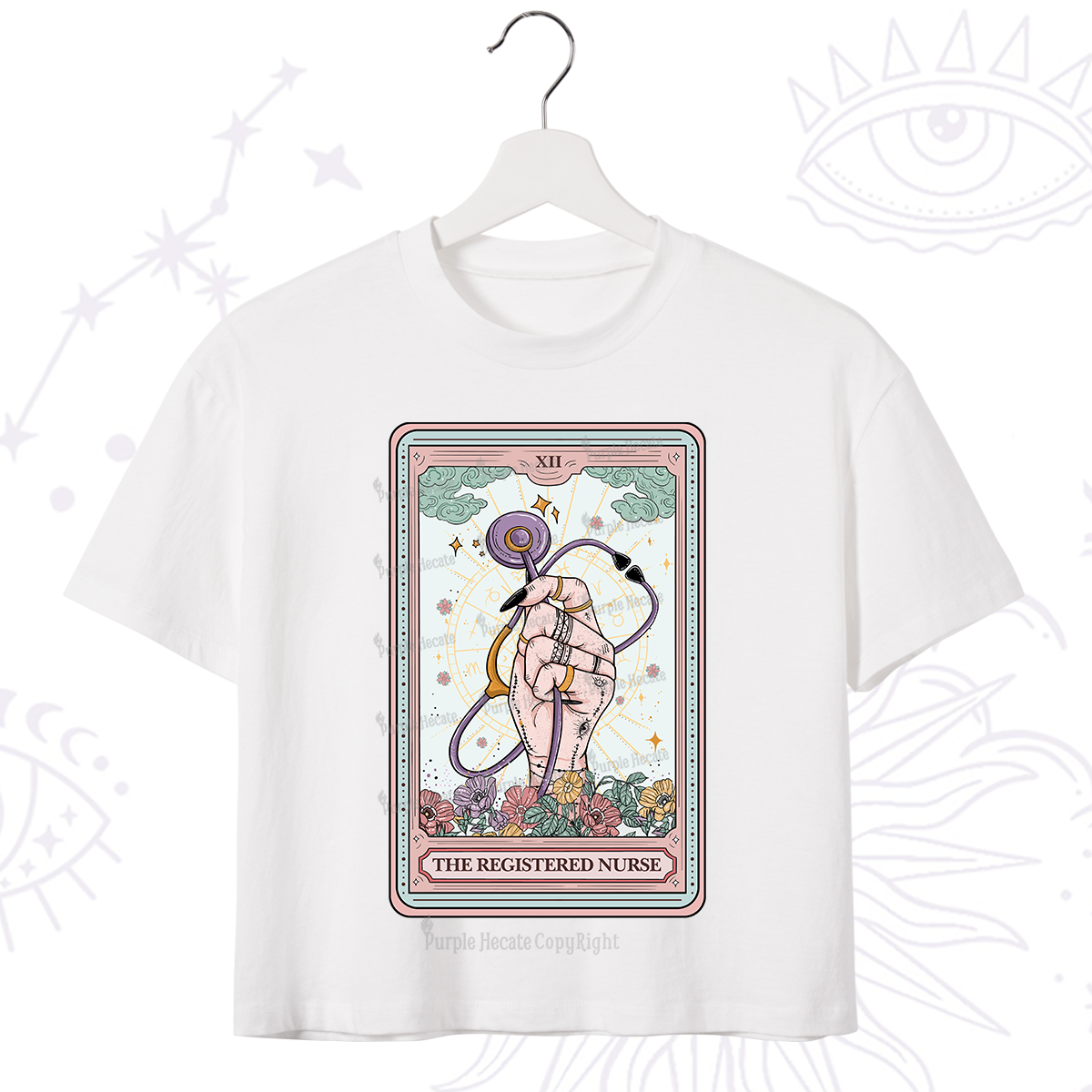 Purplehecate The Registered Nurse Tarot Card Crop T-Shirt