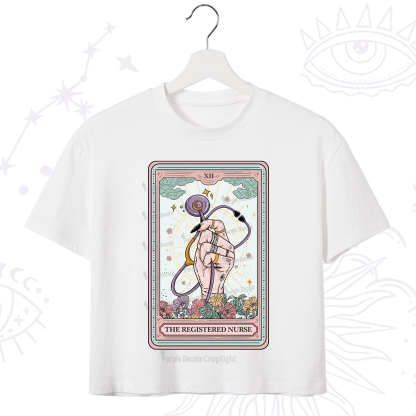 Purplehecate The Registered Nurse Tarot Card Crop T-Shirt