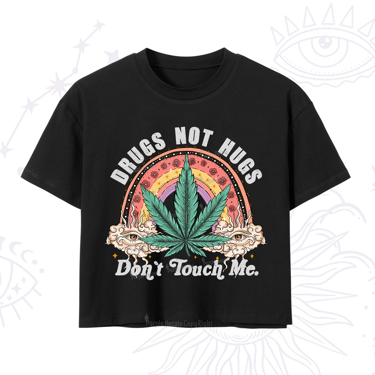 Purplehecate Drugs Not Hugs Crop T-Shirt