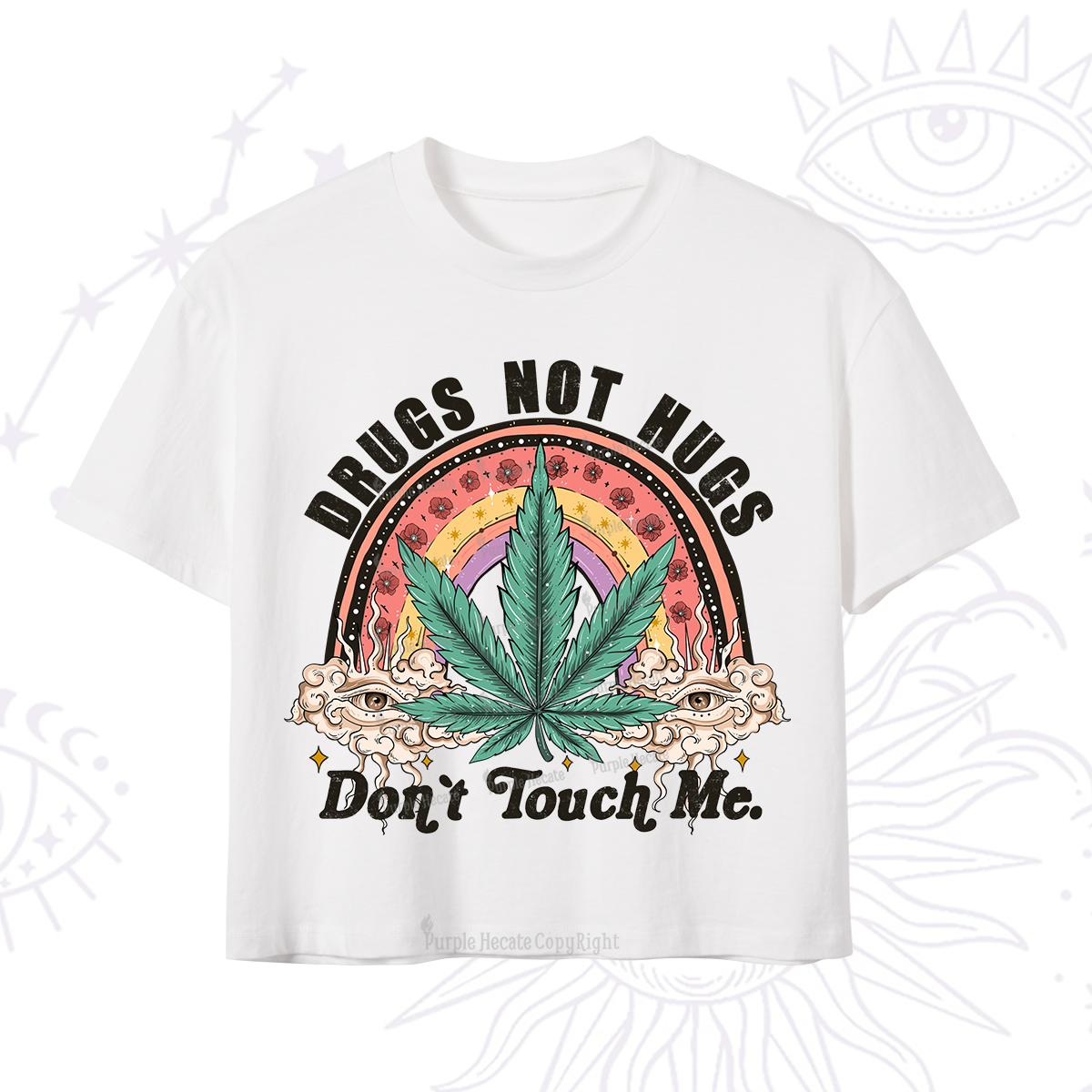 Purplehecate Drugs Not Hugs Crop T-Shirt