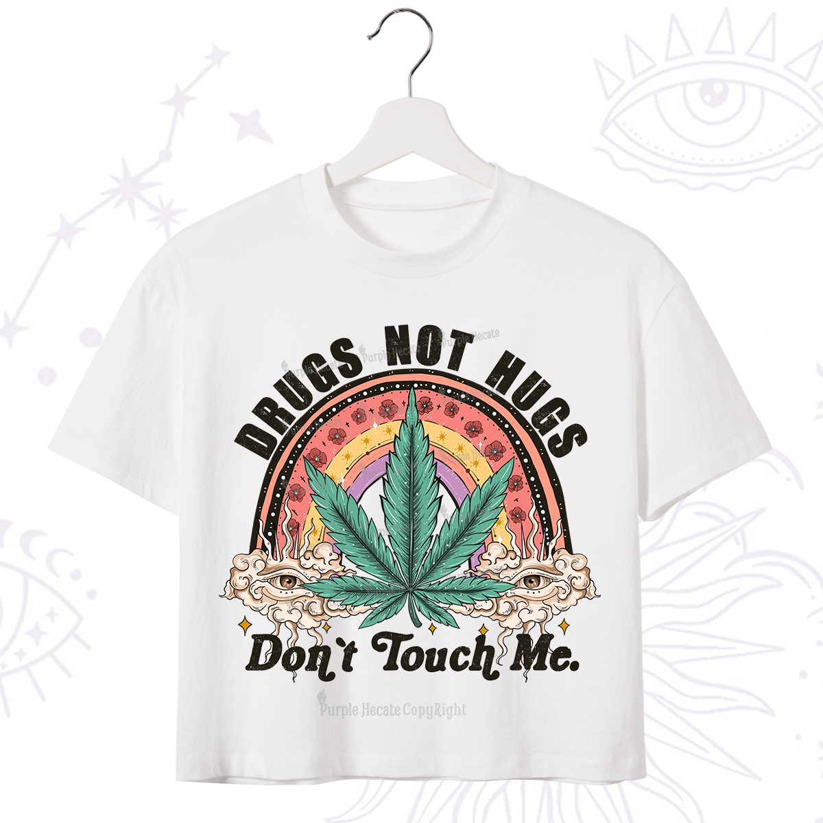 Purplehecate Drugs Not Hugs Crop T-Shirt