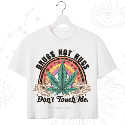 Purplehecate Drugs Not Hugs Crop T-Shirt