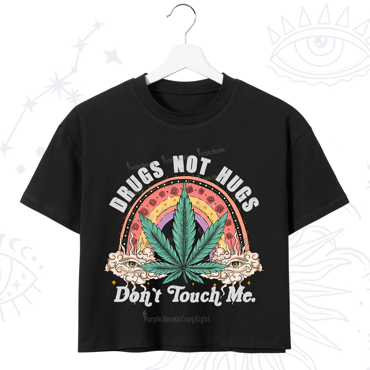 Purplehecate Drugs Not Hugs Crop T-Shirt