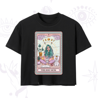 Purplehecate The Divine Dog Mom Tarot Card Crop T-Shirt