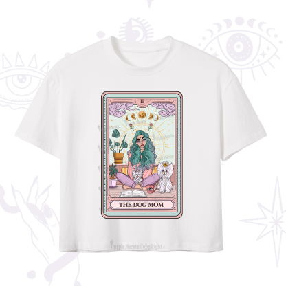 Purplehecate The Divine Dog Mom Tarot Card Crop T-Shirt