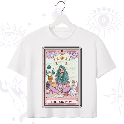 Purplehecate The Divine Dog Mom Tarot Card Crop T-Shirt