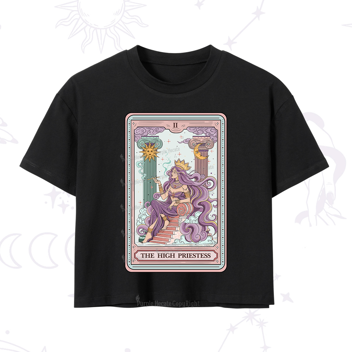 Purplehecate The Goddess High Priestess Tarot Card T-Shirt