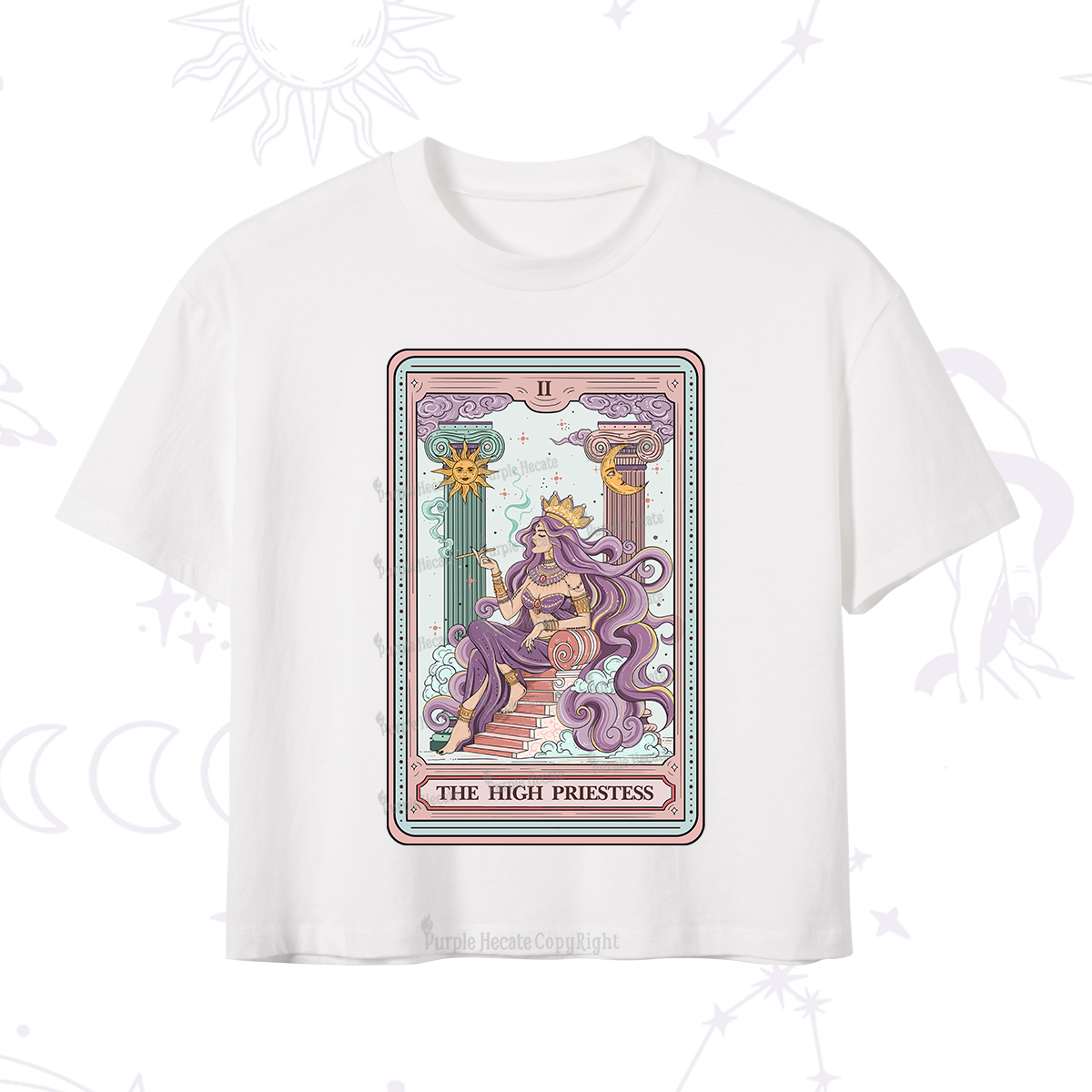 Purplehecate The Goddess High Priestess Tarot Card T-Shirt