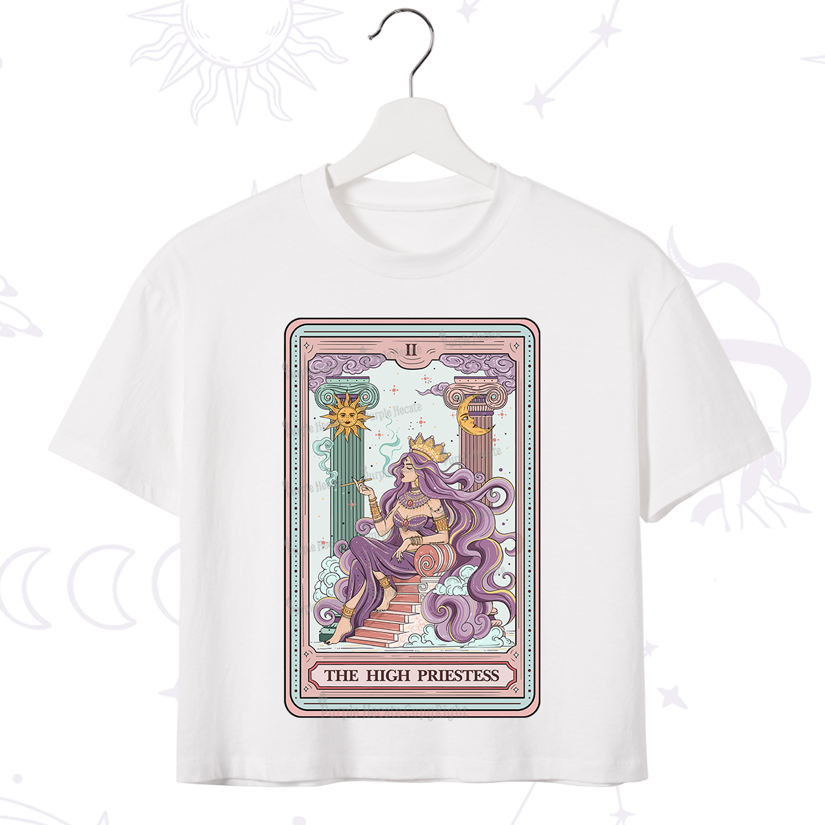 Purplehecate The Goddess High Priestess Tarot Card T-Shirt