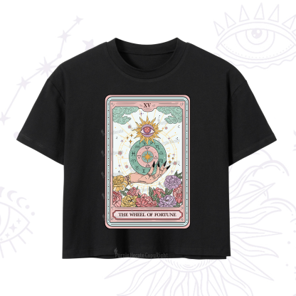 Purplehecate The Wheel of Fortune Tarot Crop T-Shirt