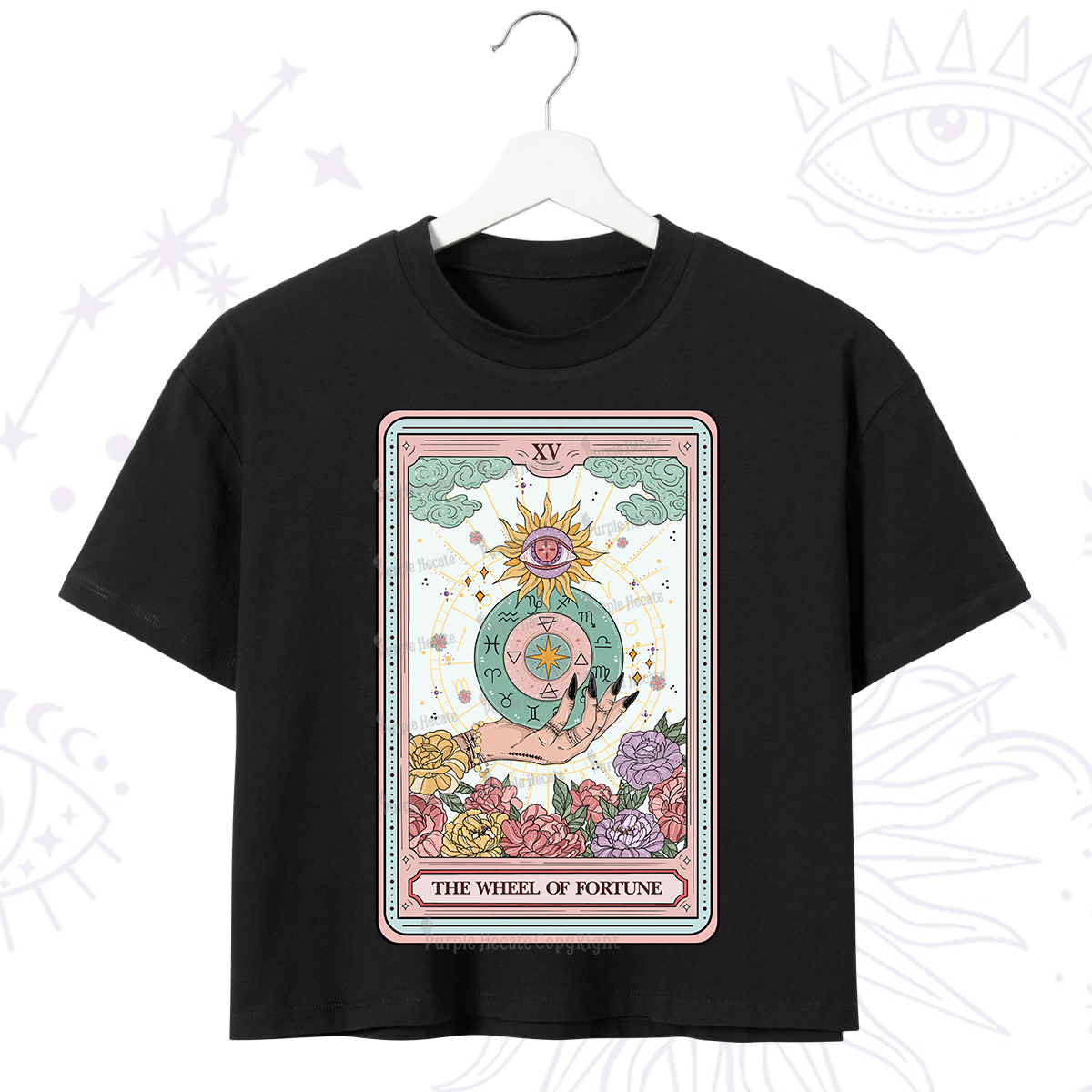 Purplehecate The Wheel of Fortune Tarot Crop T-Shirt