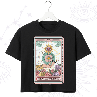 Purplehecate The Wheel of Fortune Tarot Crop T-Shirt