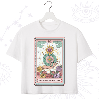 Purplehecate The Wheel of Fortune Tarot Crop T-Shirt