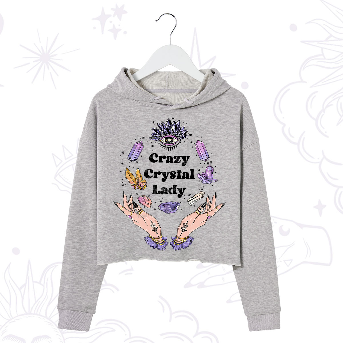 Purplehecate Crazy Crystal Lady Crop Hoodie