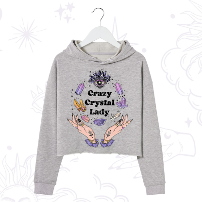 Purplehecate Crazy Crystal Lady Crop Hoodie
