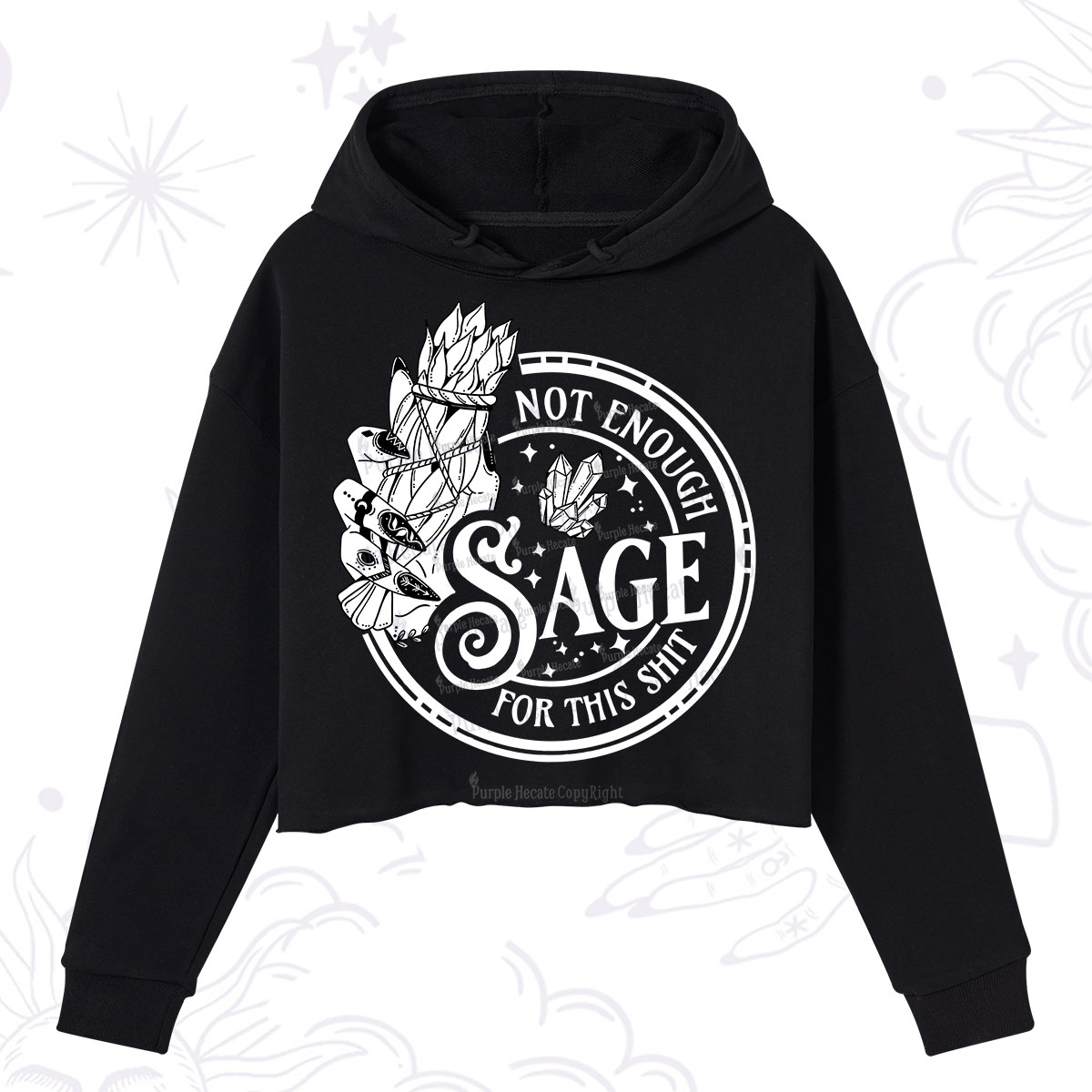 Purplehecate Not Enough Smudge for This Shit Crop Hoodie