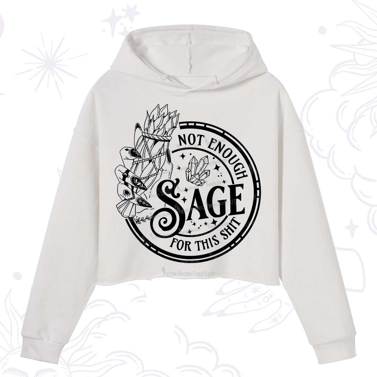 Purplehecate Not Enough Smudge for This Shit Crop Hoodie