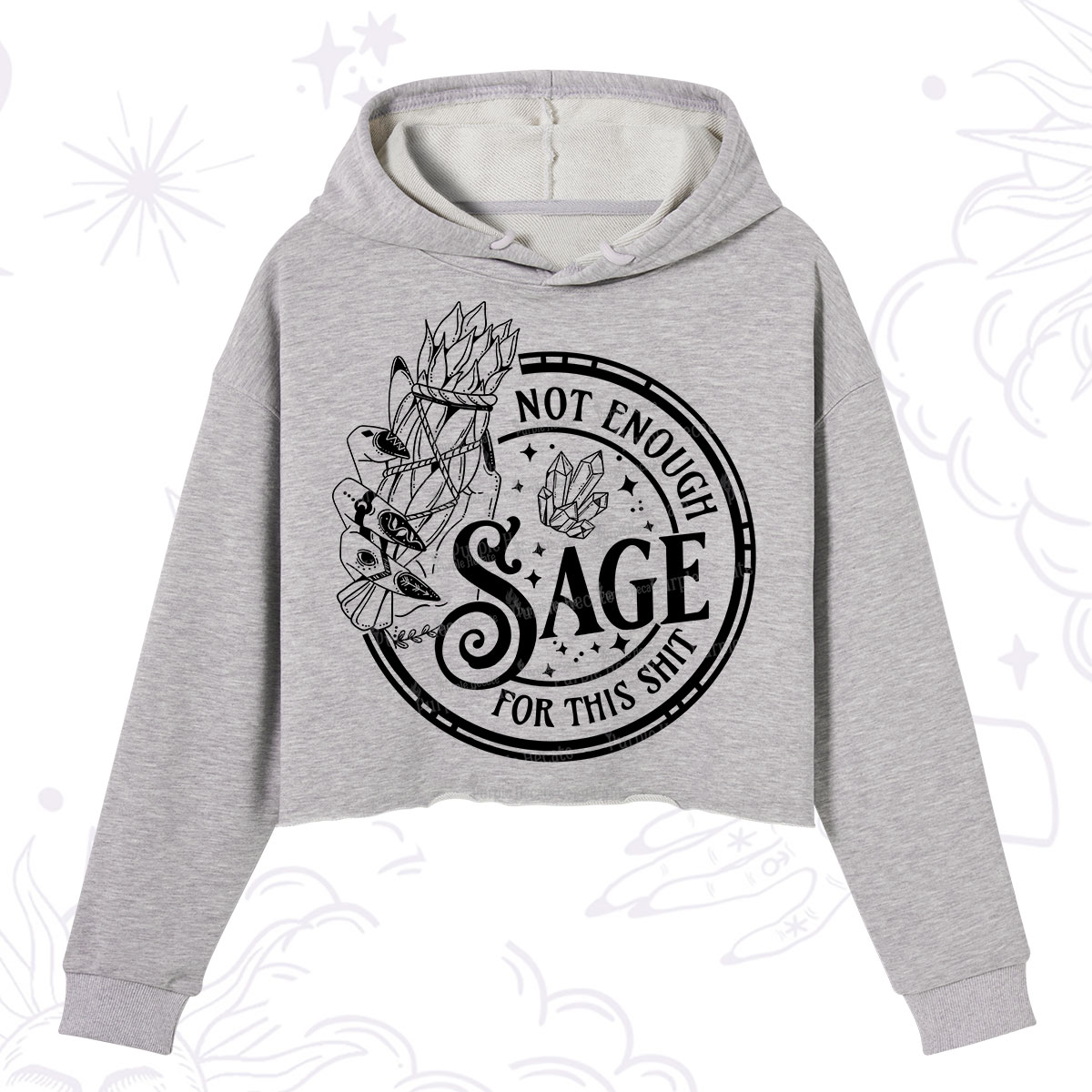 Purplehecate Not Enough Smudge for This Shit Crop Hoodie