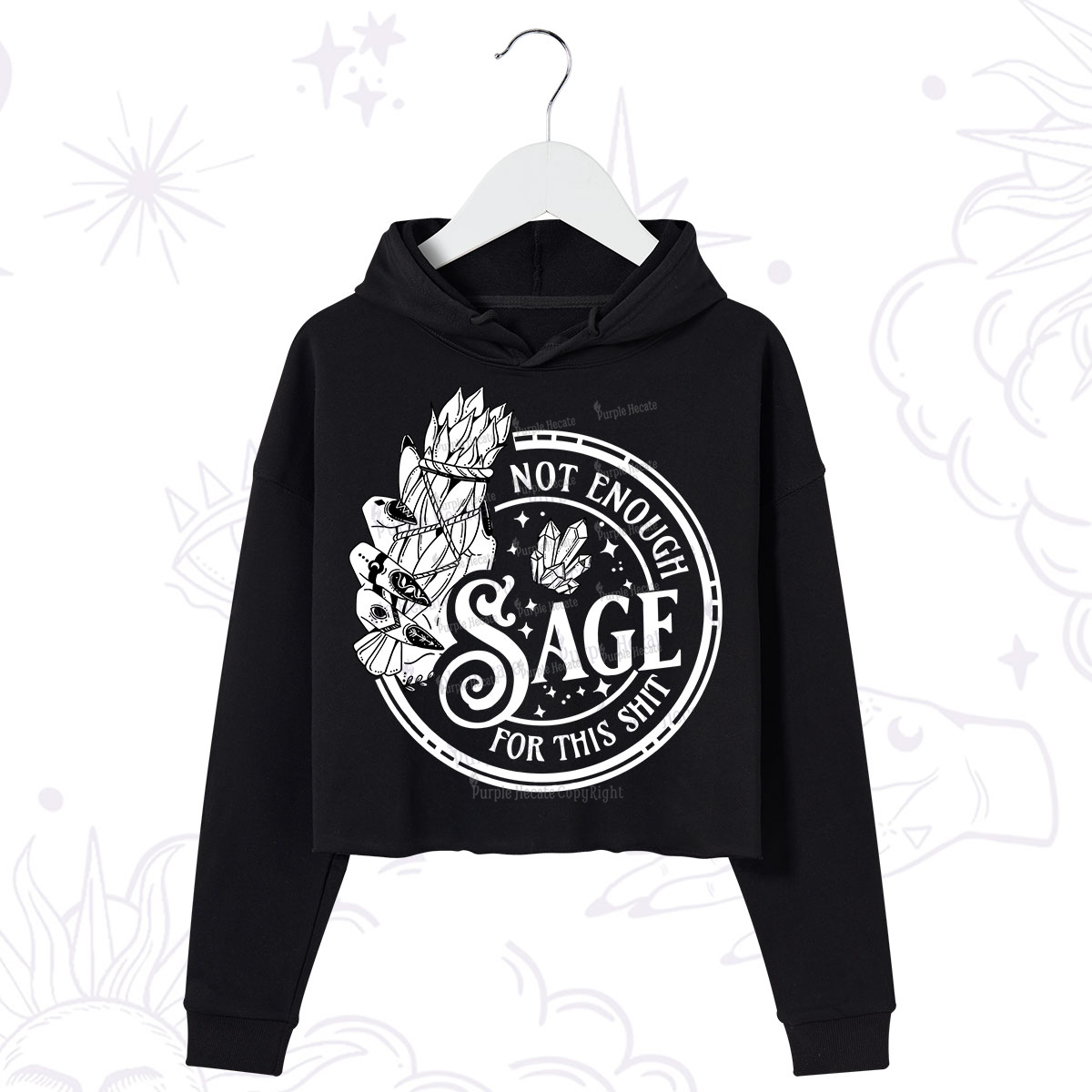 Purplehecate Not Enough Smudge for This Shit Crop Hoodie