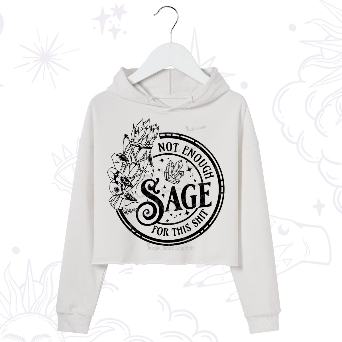 Purplehecate Not Enough Smudge for This Shit Crop Hoodie