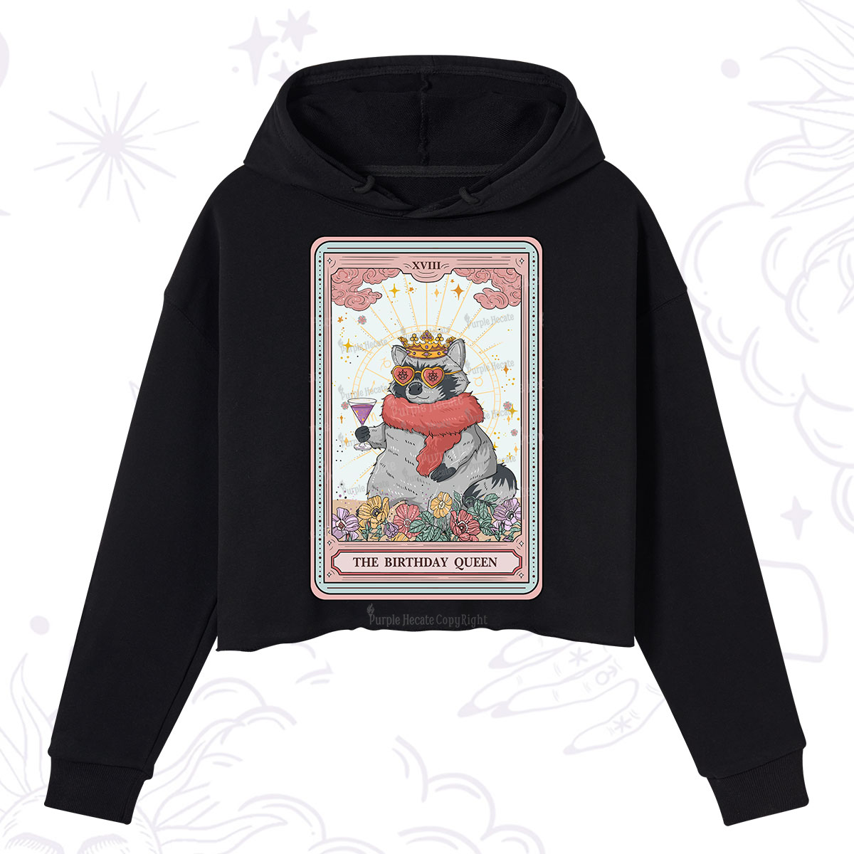 Purplehecate The Birthday Queen Tarot Crop Hoodie