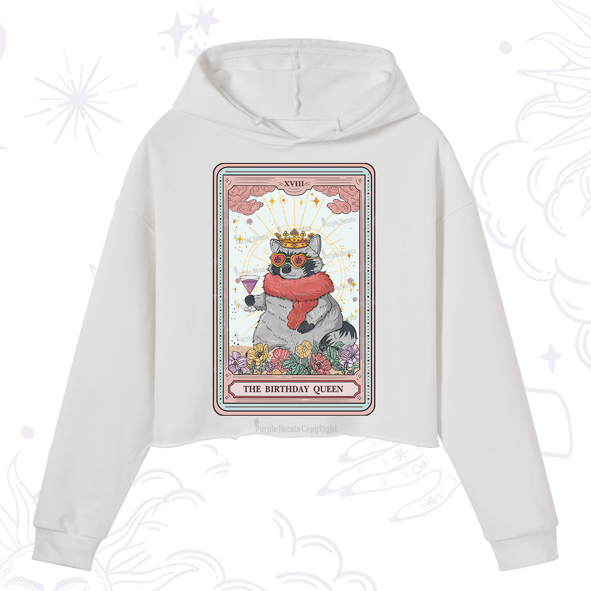 Purplehecate The Birthday Queen Tarot Crop Hoodie