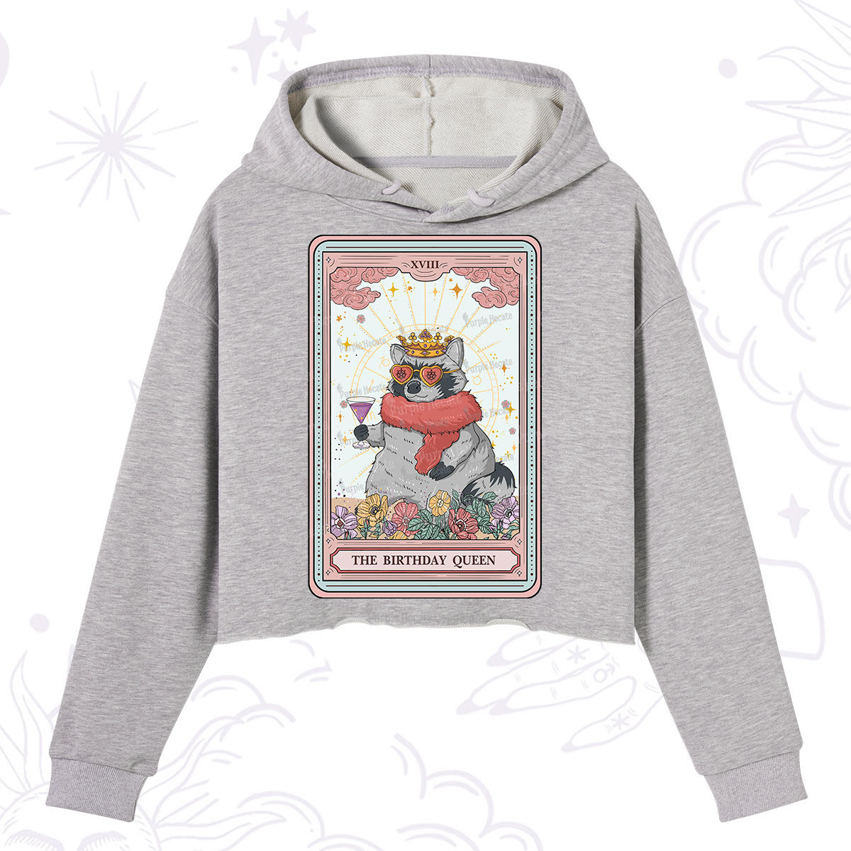Purplehecate The Birthday Queen Tarot Crop Hoodie