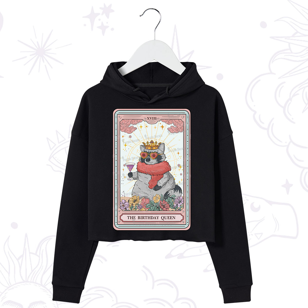 Purplehecate The Birthday Queen Tarot Crop Hoodie