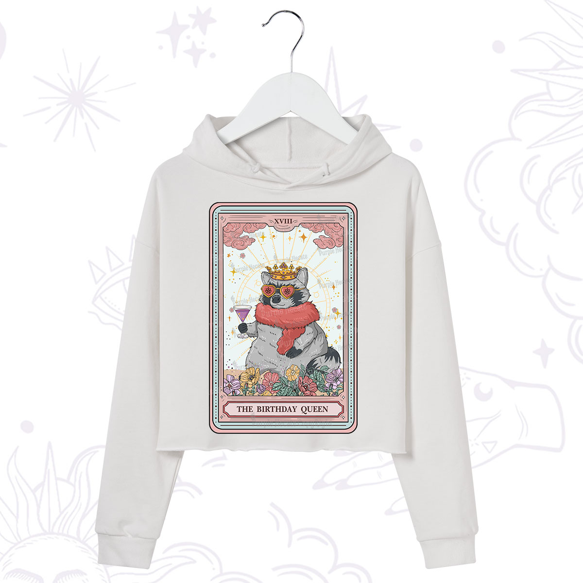 Purplehecate The Birthday Queen Tarot Crop Hoodie