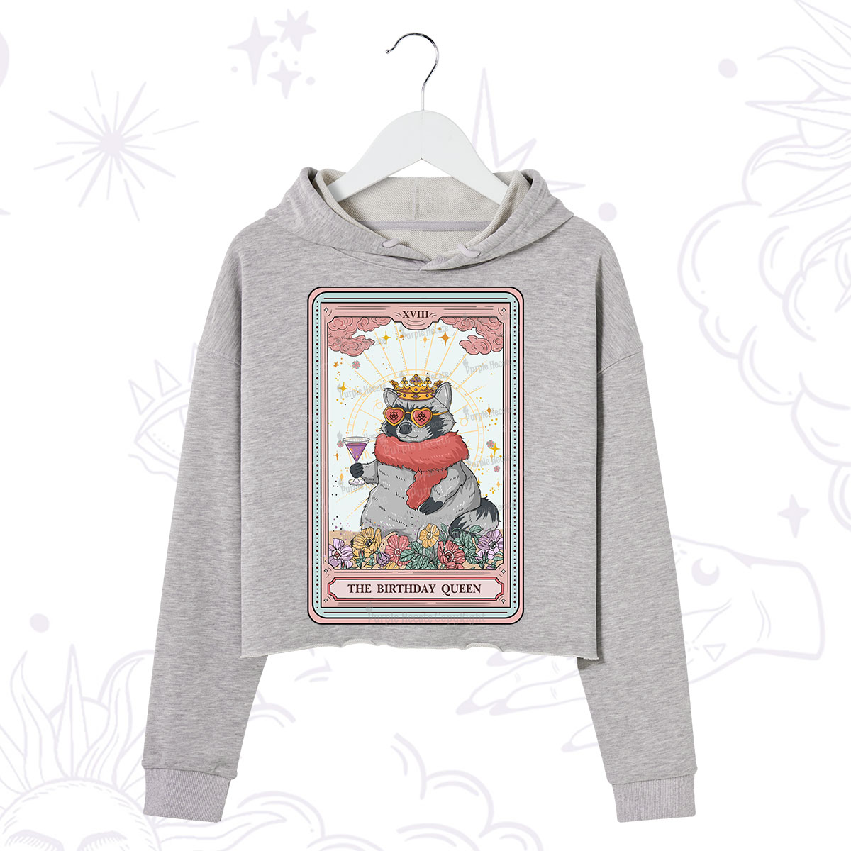 Purplehecate The Birthday Queen Tarot Crop Hoodie