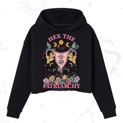 Purplehecate Hex the Patriarchy Feminist Power Crop Hoodie
