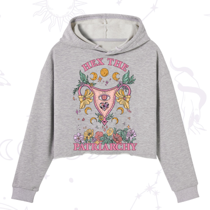 Purplehecate Hex the Patriarchy Feminist Power Crop Hoodie