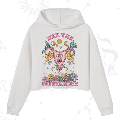 Purplehecate Hex the Patriarchy Feminist Power Crop Hoodie