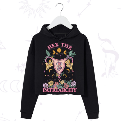 Purplehecate Hex the Patriarchy Feminist Power Crop Hoodie
