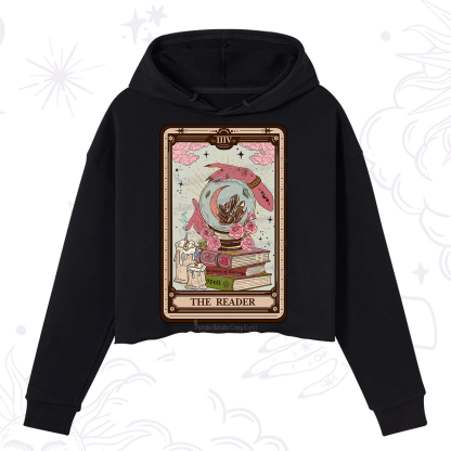 Purplehecate The Reader Tarot Witch Vibes Crop Hoodie