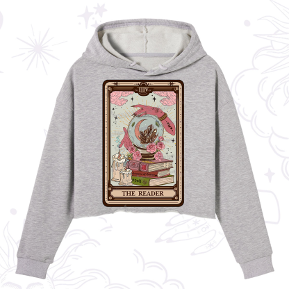 Purplehecate The Reader Tarot Witch Vibes Crop Hoodie