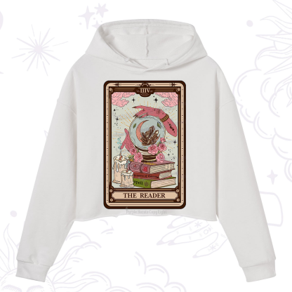 Purplehecate The Reader Tarot Witch Vibes Crop Hoodie