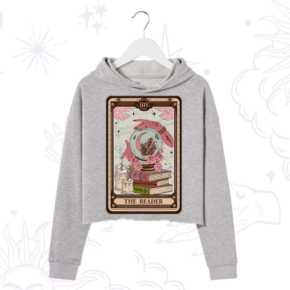 Purplehecate The Reader Tarot Witch Vibes Crop Hoodie