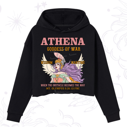 Purplehecate Wise War Goddess Athena Crop Hoodie