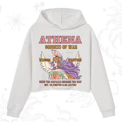 Purplehecate Wise War Goddess Athena Crop Hoodie