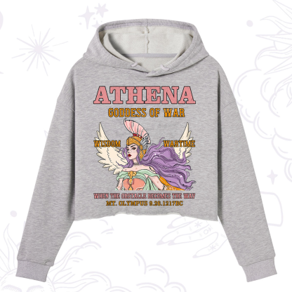 Purplehecate Wise War Goddess Athena Crop Hoodie