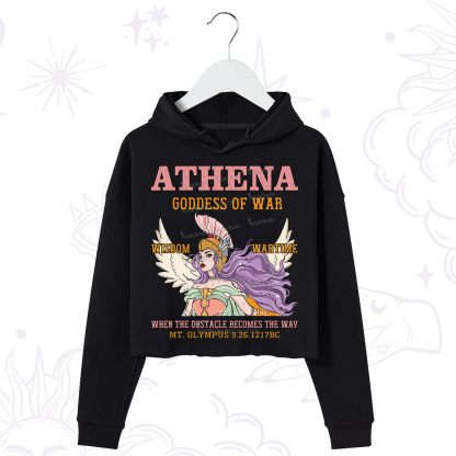 Purplehecate Wise War Goddess Athena Crop Hoodie