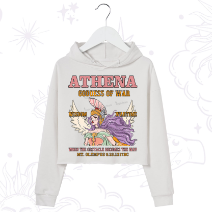 Purplehecate Wise War Goddess Athena Crop Hoodie