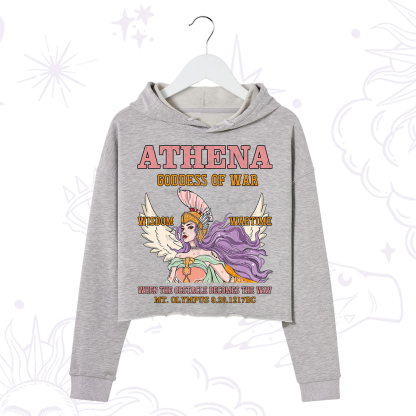 Purplehecate Wise War Goddess Athena Crop Hoodie