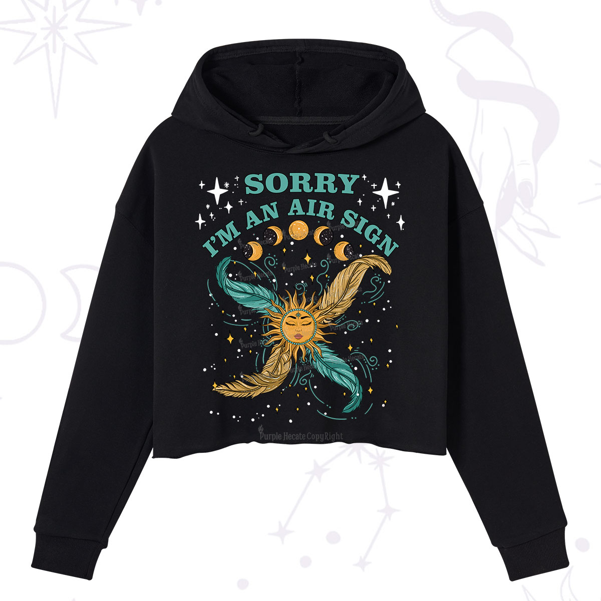Purplehecate Sorry I'm An Air Sign Crop Hoodie