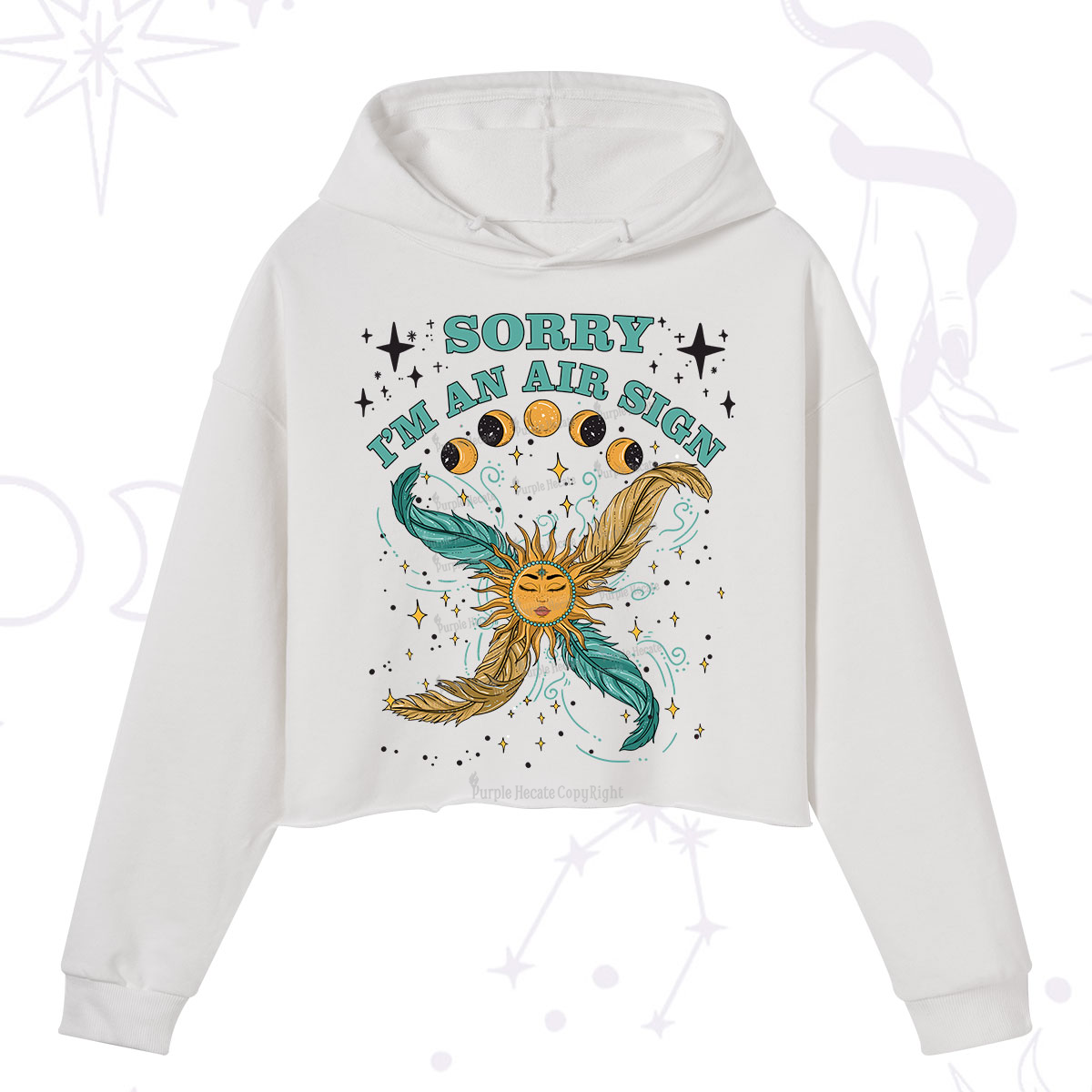 Purplehecate Sorry I'm An Air Sign Crop Hoodie