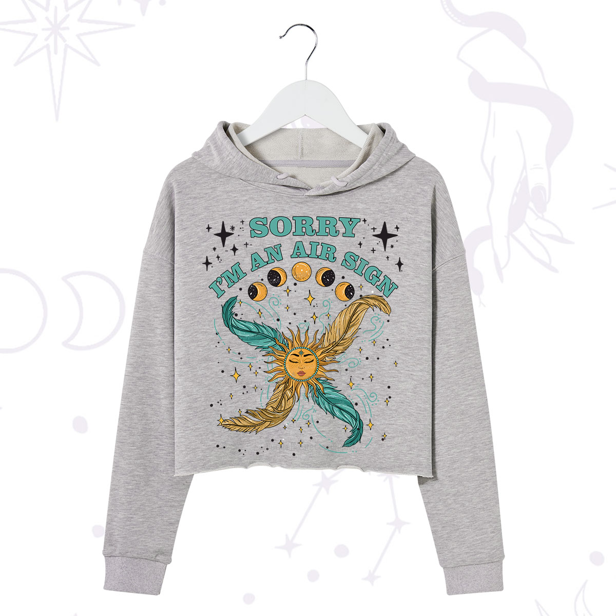 Purplehecate Sorry I'm An Air Sign Crop Hoodie