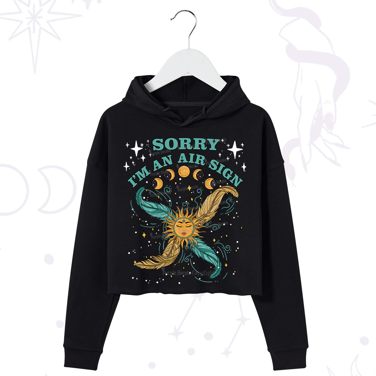 Purplehecate Sorry I'm An Air Sign Crop Hoodie