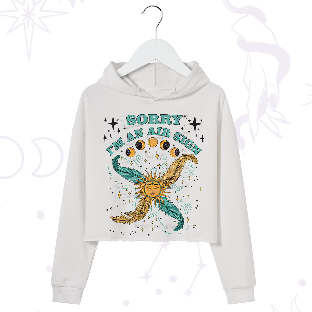 Purplehecate Sorry I'm An Air Sign Crop Hoodie